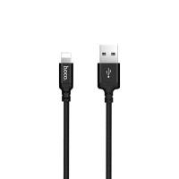 Кабель HOCO X14 USB to iP 2A, 2m, nylon, aluminum connectors, Black