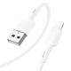 Кабель HOCO X83 USB to iP 2.4A, 1m, PVC, PVC connectors, White