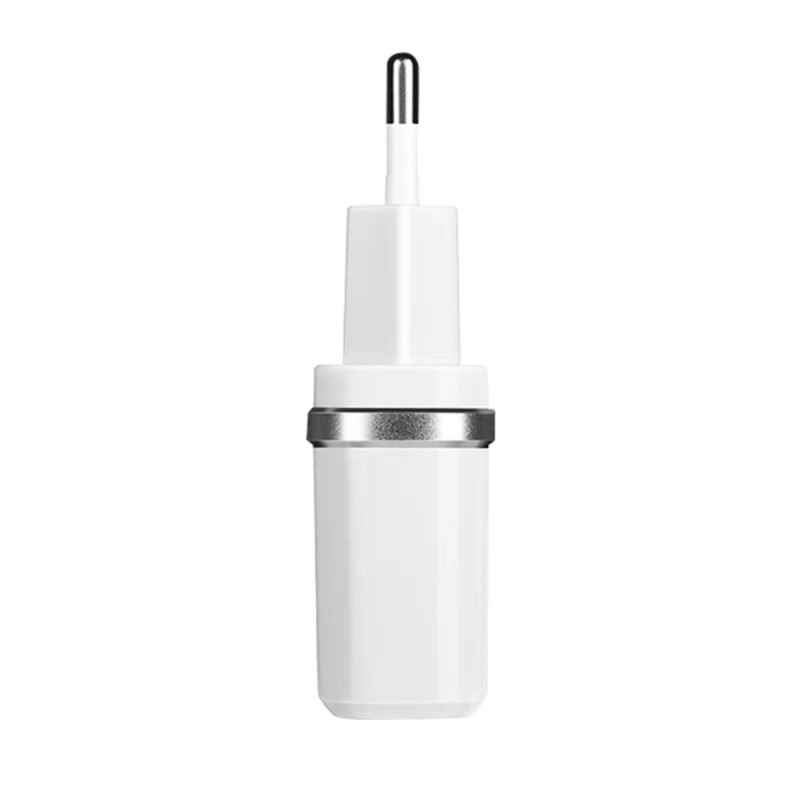 Мережевий зарядний пристрій HOCO C12 Smart dual USB (iP cable)charger set White