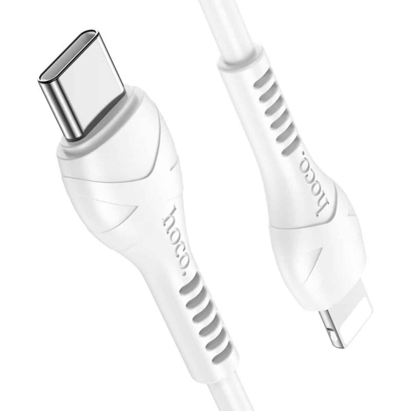 Кабель HOCO X55 Type-C to iP 3A, 20W, PVC, PVC connectors, White