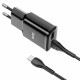 Мережевий зарядний пристрій HOCO C88A Star round dual port charger set(Type-C) Black