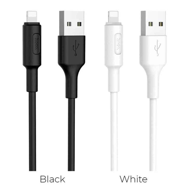 Кабель HOCO X25 USB to iP 2A, 1m, PVC, PVC connectors, Black