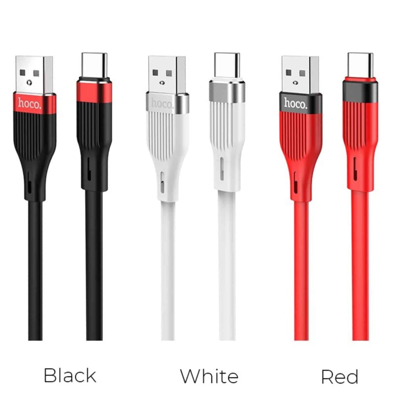 Кабель HOCO U72 USB to Type-C 3A, 1.2m, silicone, TPE connectors, Black