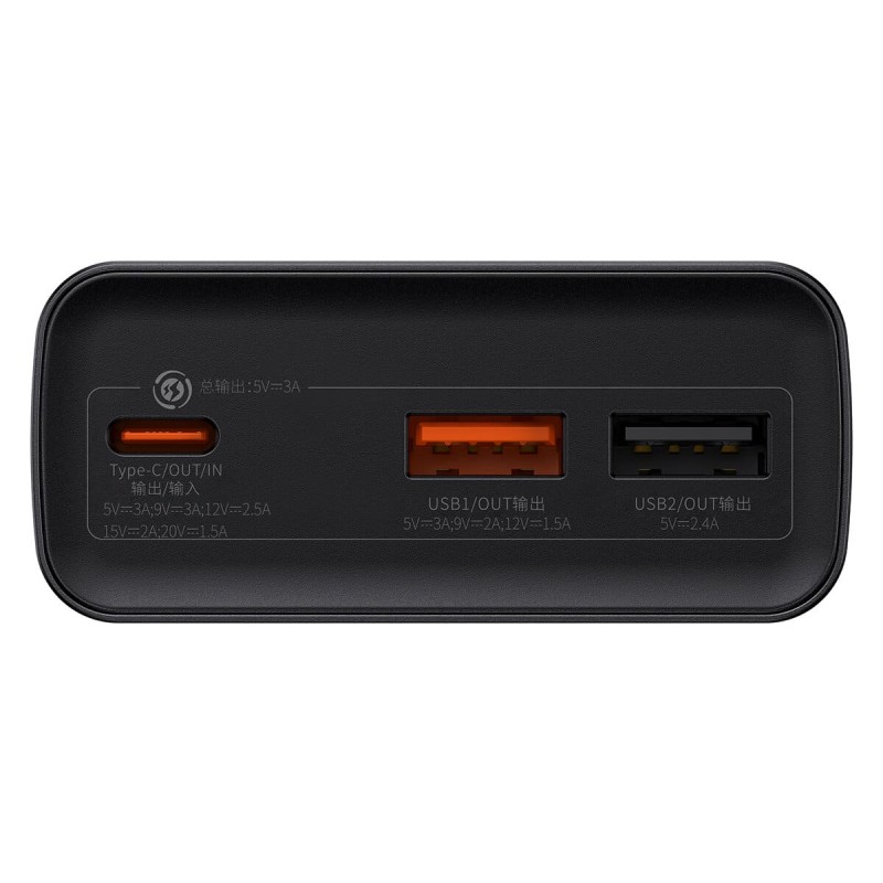 Зовнішній акумулятор Baseus Adaman Metal Digital Display Fast charge Power Bank 20000 mAh 30W (2021  Editon) Tarnish