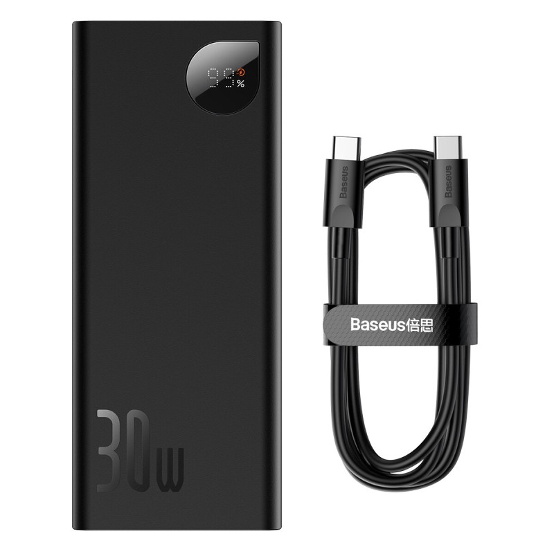 Зовнішній акумулятор Baseus Adaman Metal Digital Display Fast charge Power Bank 20000 mAh 30W (2021  Editon) Tarnish