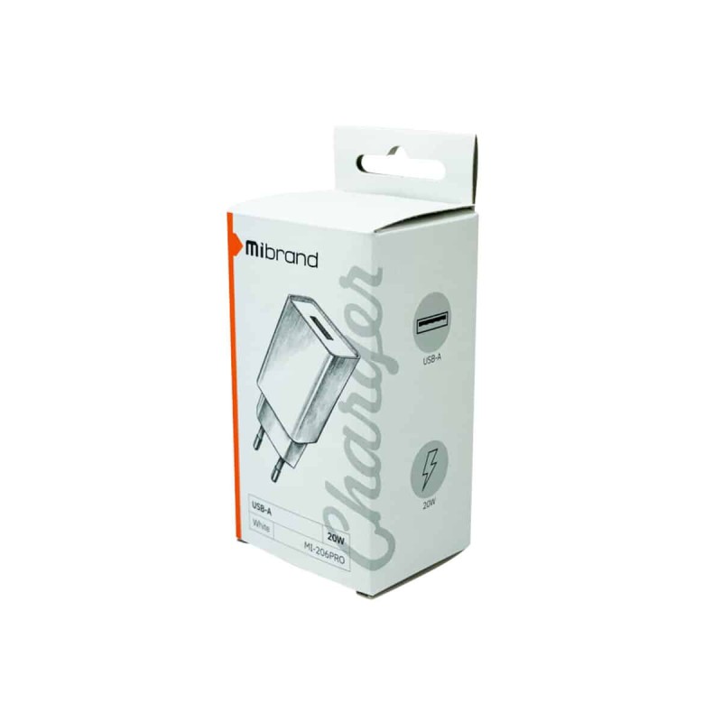 Мережевий зарядний пристрій Mibrand MI-206PRO 20W PD + Quick Charger 20W USB-A White