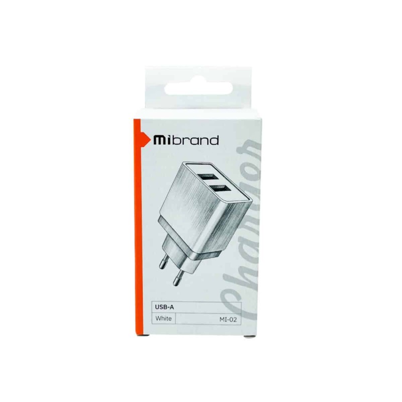 Мережевий зарядний пристрій Mibrand MI-02 Travel Charger 2USB-A White