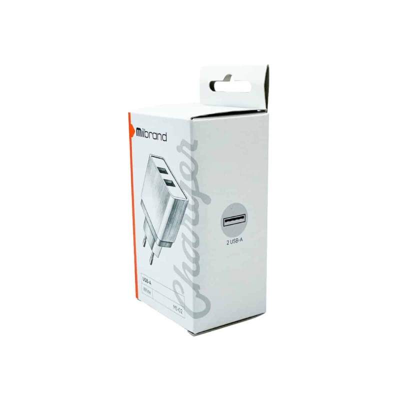 Мережевий зарядний пристрій Mibrand MI-02 Travel Charger 2USB-A White