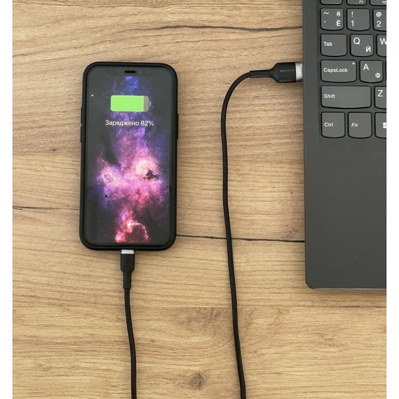 Кабель Mibrand MI-71 Metal Braided  Cable USB for Lightning 2.4A 1m Black