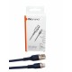 Кабель Mibrand MI-71 Metal Braided Cable USB for Lightning 2.4A 1m Navy Blue