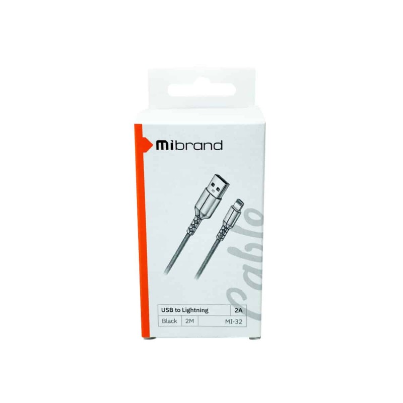 Кабель Mibrand MI-32 Nylon Charging Line USB for Lightning 2A 2m Black