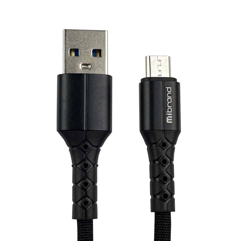 Кабель Mibrand MI-32 Nylon Charging Line USB for Micro 2A 0.5m Black