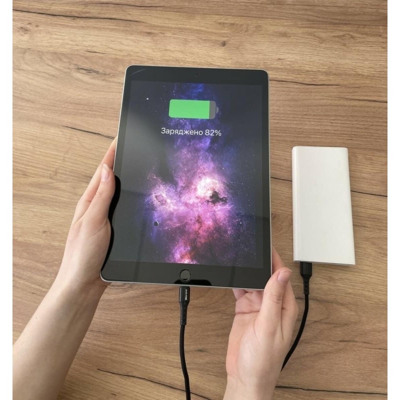 Кабель Mibrand MI-32 Nylon Charging Line USB for Type-C 2A 2m Black