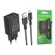 Мережевий зарядний пристрій BOROFONE BA68A Glacier single port charger set(Micro) Black