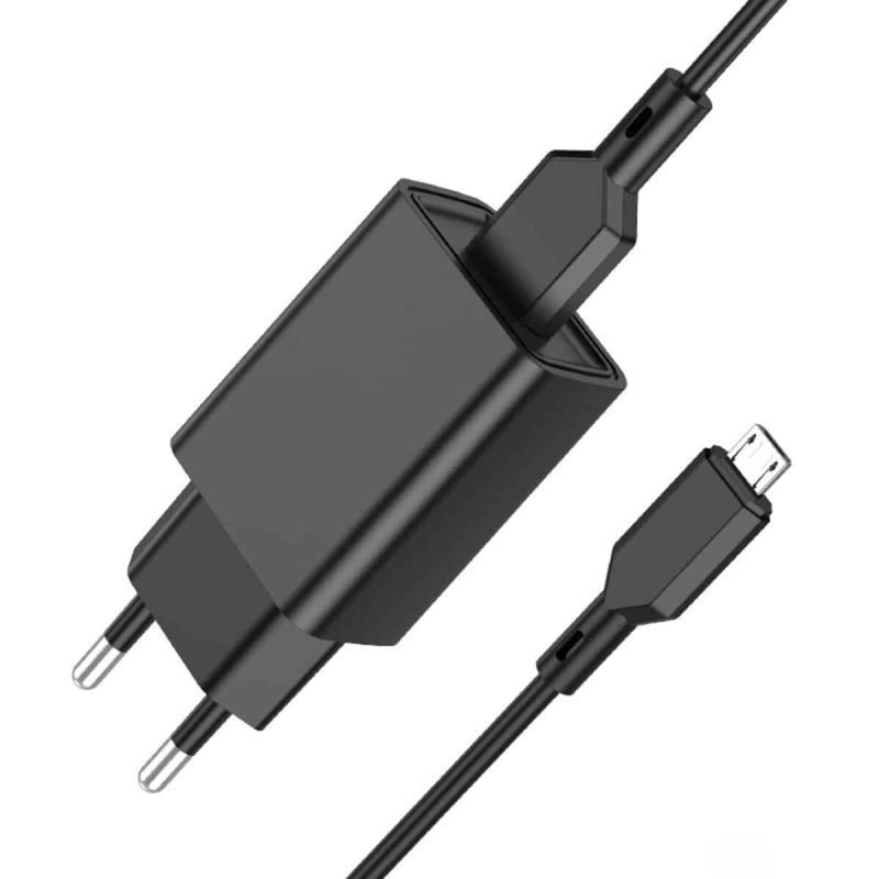 Мережевий зарядний пристрій BOROFONE BA68A Glacier single port charger set(Micro) Black