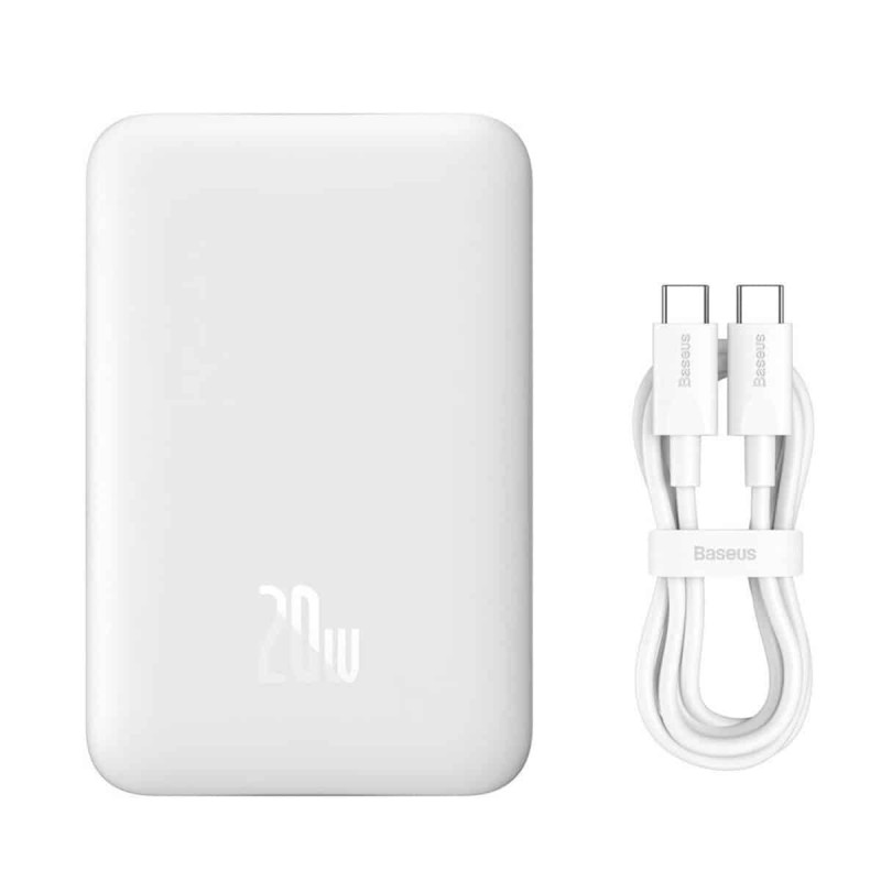 Зовнійшній акумулятор Baseus Magnetic Mini Wireless Fast Charge Power Bank 10000mAh 20W White