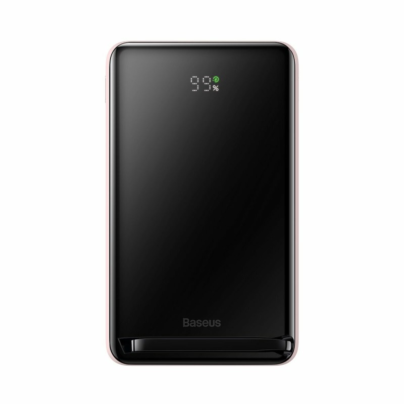 Зовнішній акумулятор Baseus Magnetic Bracket Wireless Fast Charge Power Bank 10000mAh 20W Pink