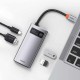 USB-Hub Baseus Metal Gleam Series 4-in-1 Multifunctional Type-C HUB Docking Station Gray (Type-C to USB3.0*3+RJ45*1)