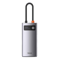 USB-Hub Baseus Metal Gleam Series 4-in-1 Multifunctional Type-C HUB Docking Station Gray (Type-C to USB3.0*3+RJ45*1)