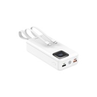 Зовнішній акумулятор REMAX Suji Series PD 20W+QC 22.5W  Fast Charging Cabled Power Bank 30000mAh  RPP-550 White