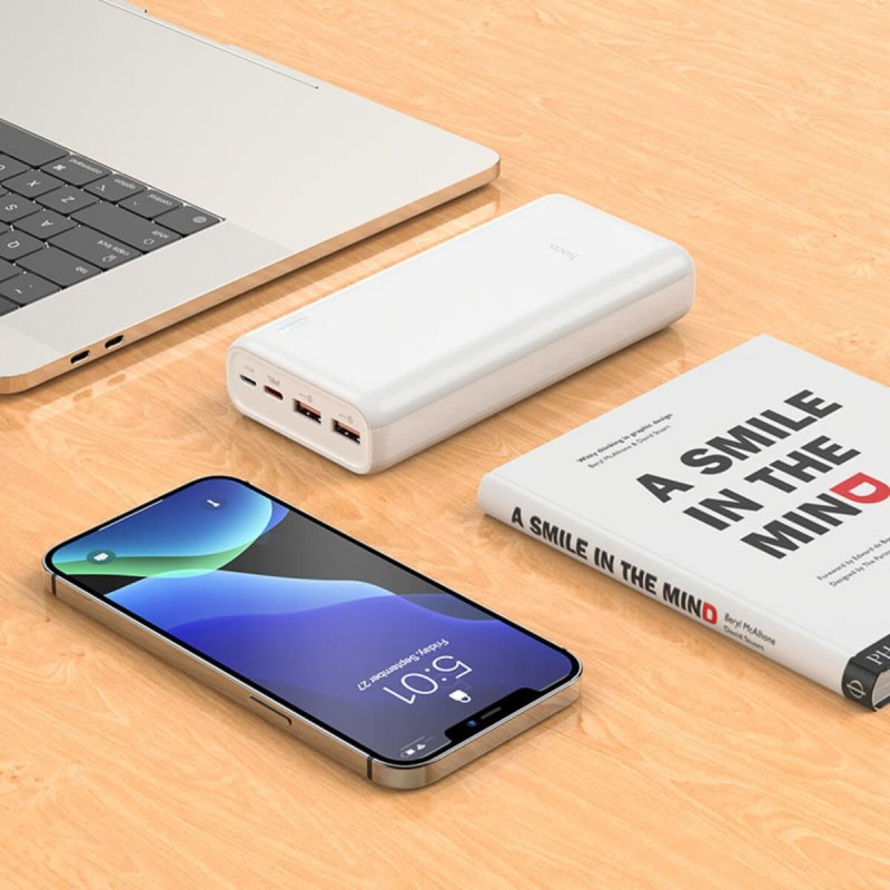 Зовнішній акумулятор HOCO J80A Premium 22.5W fully compatible power bank(20000mAh) White