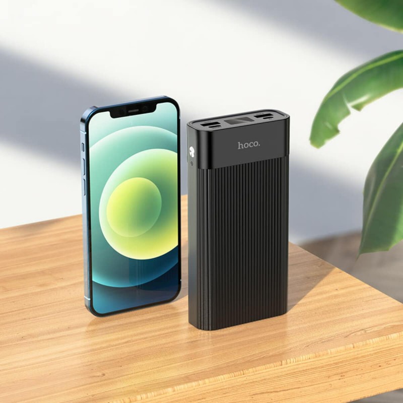 Зовнішній акумулятор HOCO J85 Wellspring digital display power bank(20000mAh) Black
