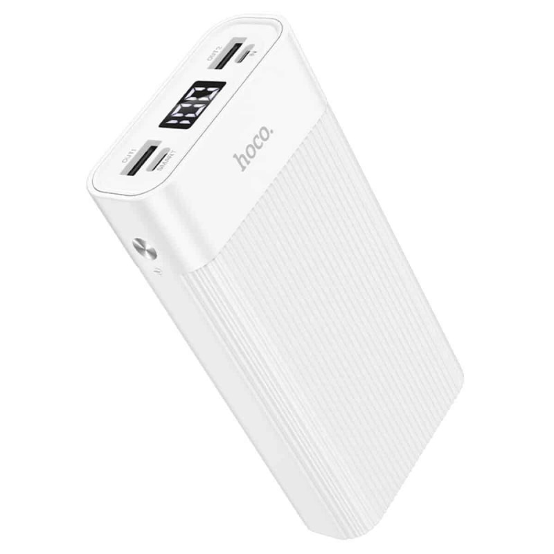 Зовнішній акумулятор HOCO J85 Wellspring digital display power bank(20000mAh) White