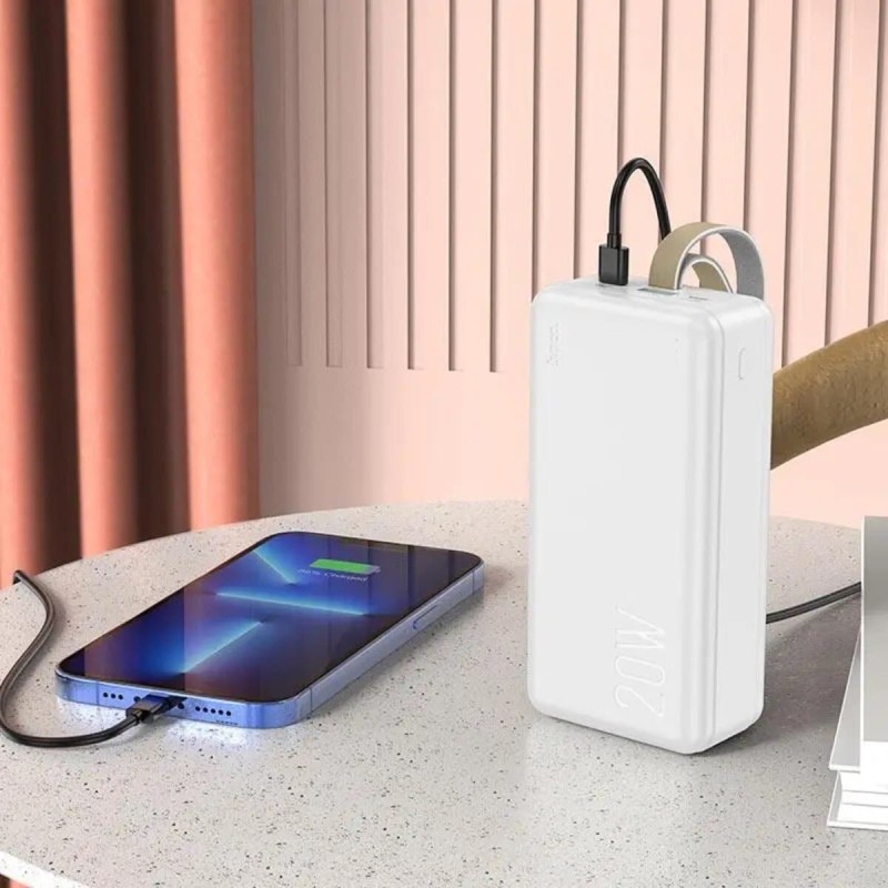 Зовнішній акумулятор HOCO J87B Tacker PD20W+QC3.0 power bank(30000mAh) White