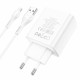 Мережевий зарядний пристрій HOCO C102A Fuerza QC3.0 four-port charger set(Micro) White