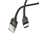 Кабель HOCO U55 USB to Type-C 2.4A, 1.2m, nylon. zinc connectors, Black