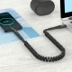 Кабель HOCO U78 USB to Type-C 2.4A, 0.8-1.2m, nylon, TPE connectors, elastic, Black