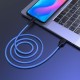 Кабель HOCO X21 Plus USB to Type-C 3A, 1m, silicone, silicone connectors, Black+Blue