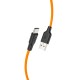 Кабель HOCO X21 Plus USB to Type-C 3A, 1m, silicone, silicone connectors, Black+Orange