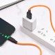 Кабель HOCO X21 Plus USB to Type-C 3A, 1m, silicone, silicone connectors, Black+Orange