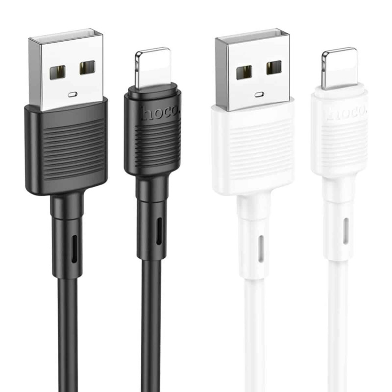 Кабель HOCO X83 USB to iP 2.4A, 1m, PVC, PVC connectors, Black