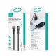 Кабель Usams US-SJ534 U76 Lightning Aluminum Alloy Data Cable With Colorful Light 1.2m Black