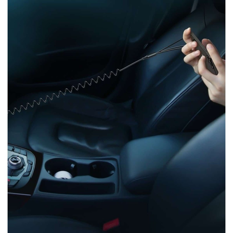 АЗП Usams US-CC119 C22 3.4A Dual USB Car Charger With 3IN1 Spring Cable Black