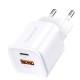 Мережевий зарядний пристрій CHAROME C10 Pure PD+QC3.0 20W Charger White