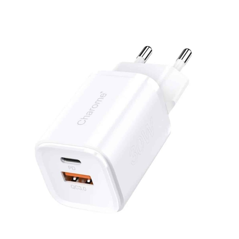 Мережевий зарядний пристрій CHAROME C11 Pure PD+QC 3.0 30W Charger  White