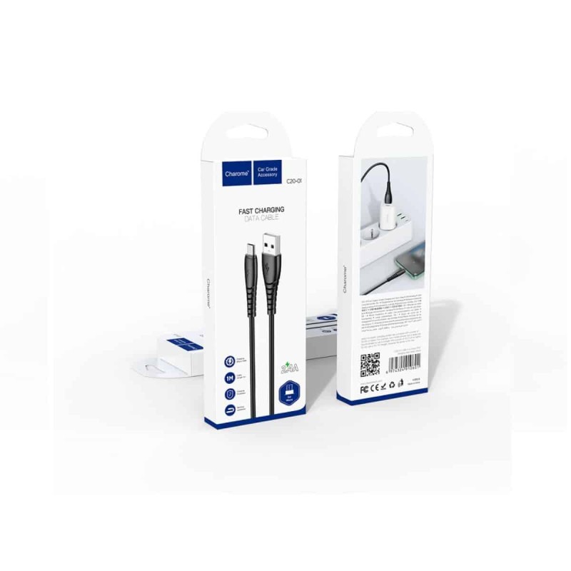 Кабель CHAROME C20-01 USB-A to Micro charging data cable Black