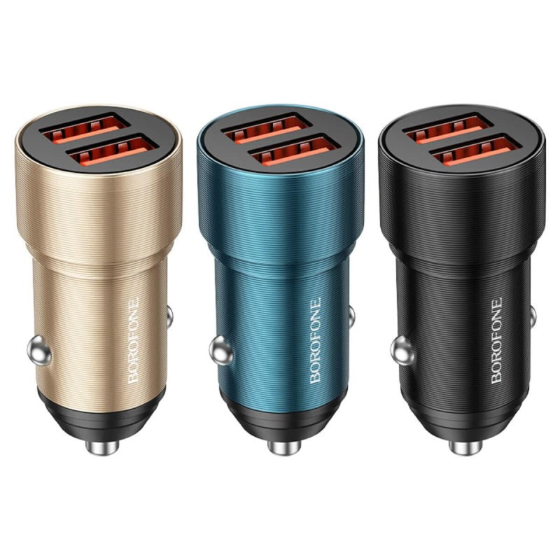 Автомобільний зарядний пристрій BOROFONE BZ19 Wisdom dual port car charger set(Micro) Black