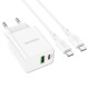 Мережевий зарядний пристрій BOROFONE BA69A Resource PD20W+QC3.0 charger set(Type-C to Type-C) White