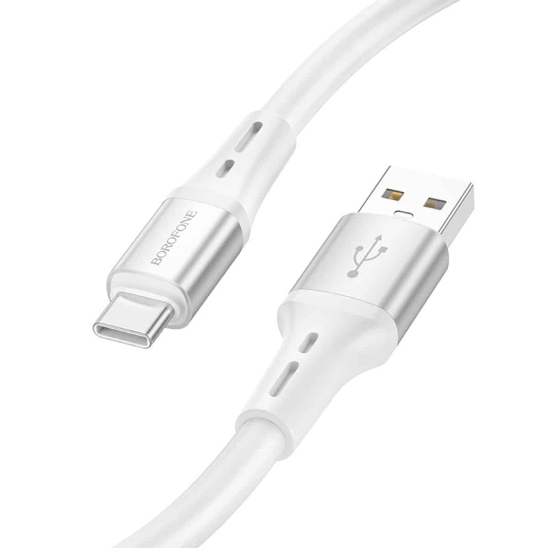 Кабель BOROFONE BX88 Solid silicone charging data cable for Type-C White