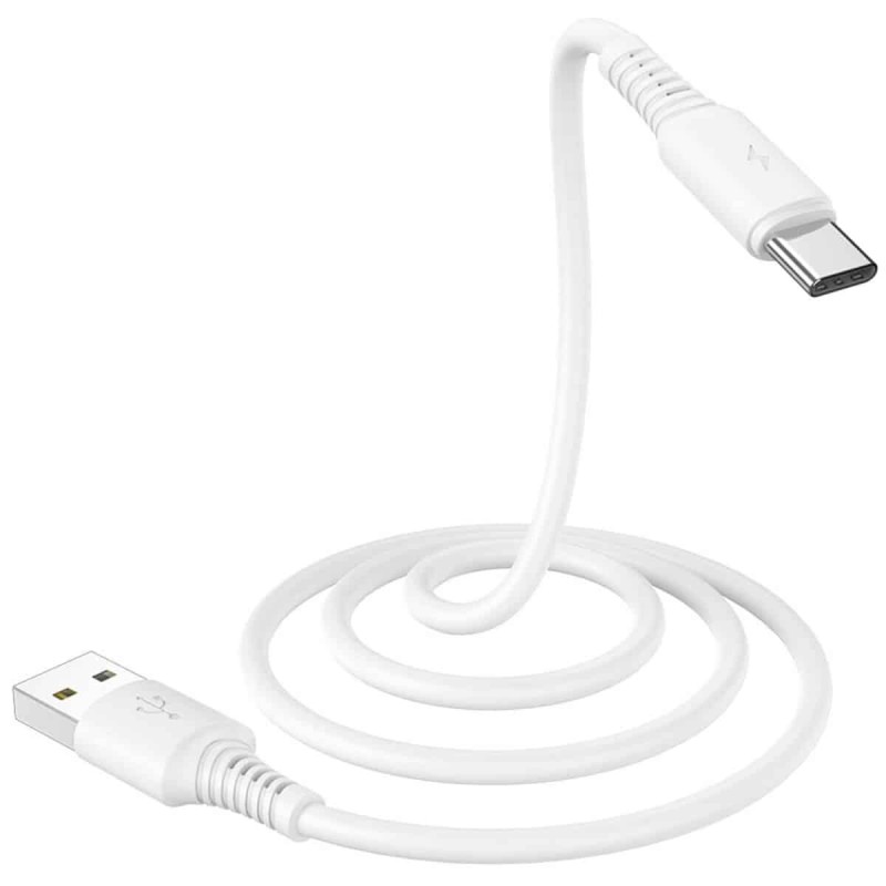 Кабель BOROFONE BX47 USB to Type-C, 3A, 1m, PVC, PVC connectors, White