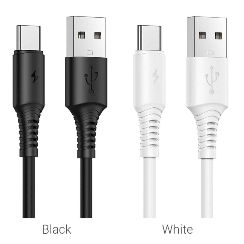 Кабель BOROFONE BX47 USB to Type-C, 3A, 1m, PVC, PVC connectors, White