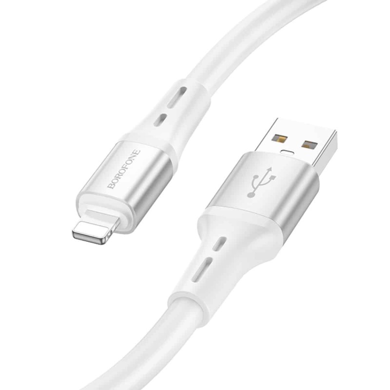 Кабель BOROFONE BX88 Solid silicone charging data cable for iP White