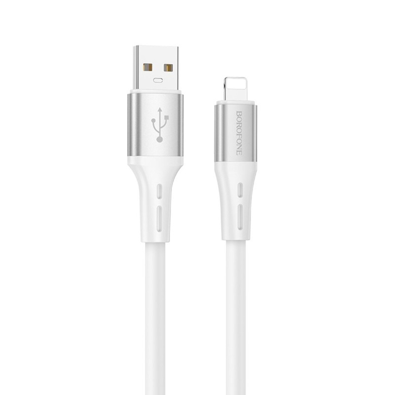 Кабель BOROFONE BX88 Solid silicone charging data cable for iP White