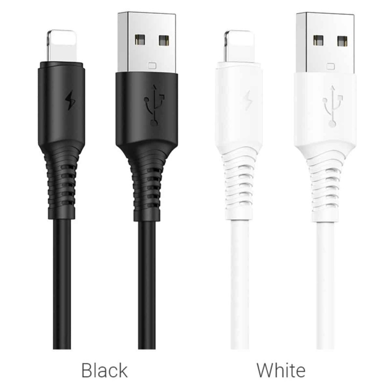 Кабель BOROFONE BX47 USB to iP 2.4A, 1m, PVC, PVC connectors, White