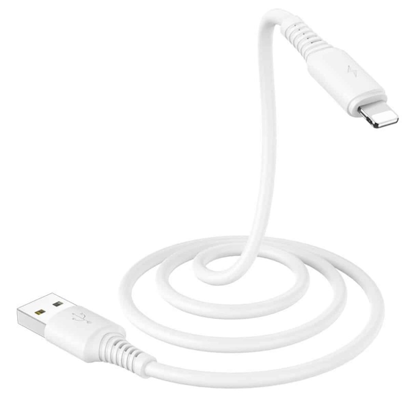 Кабель BOROFONE BX47 USB to iP 2.4A, 1m, PVC, PVC connectors, White