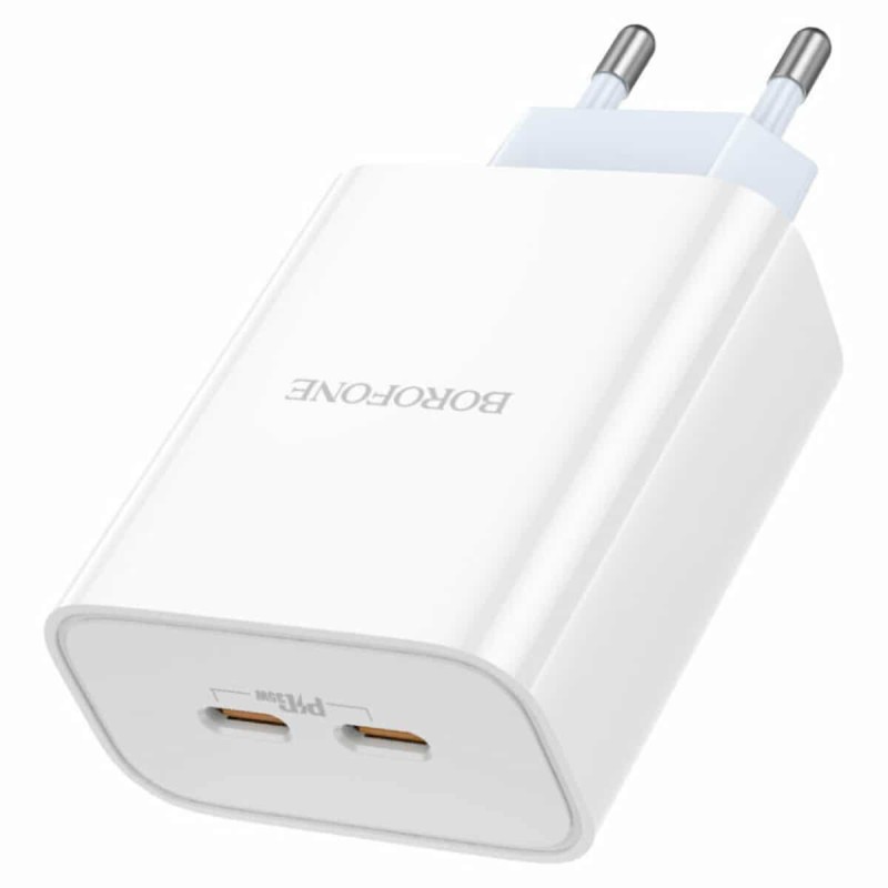 Мережевий зарядний пристрій BOROFONE BA73A Young PD35W dual port(2C) charger White